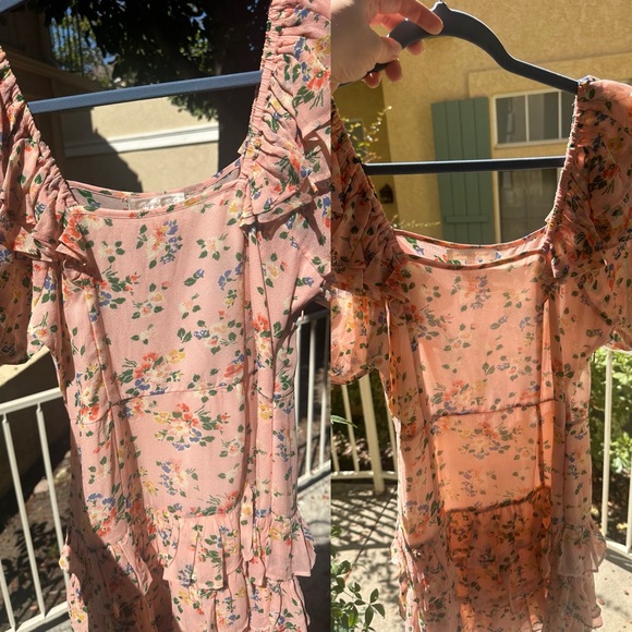 Loveshackfancy Kimbra ruffle floral peach orange floral size 4 - Picture 9 of 16